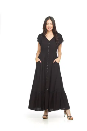 Papillon PD14514 Black Lace Inset Maxi Dress