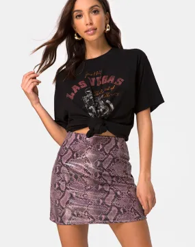 Pelmo Mini Skirt in Snake Mauve