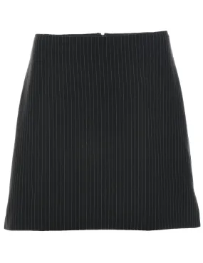 Pinstriped A-line Skirt - M