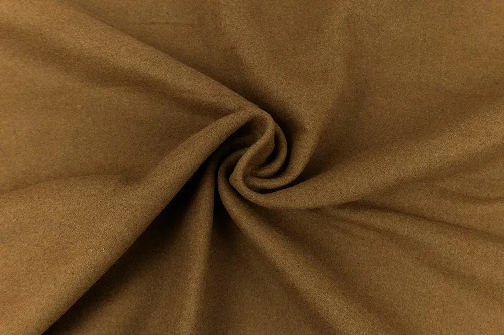 Premium Light Brown Latte Wool Blend Melton Coating Solid Woven-Sold by the yard