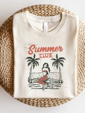 Retro Collection: Summer Club with Mermaid Graphic Tee