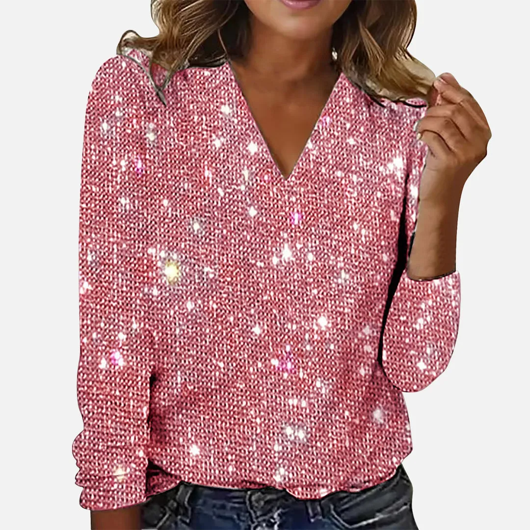 Ruby™ - V-Neck Diamond Detail Blouse