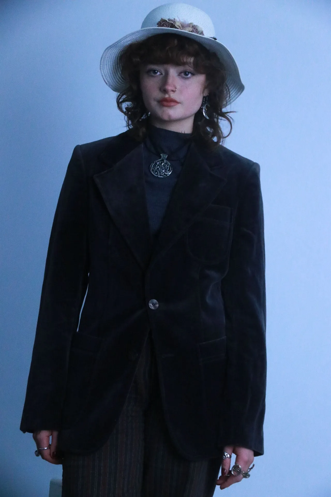 Rubynee Vintage trench suede black jacket