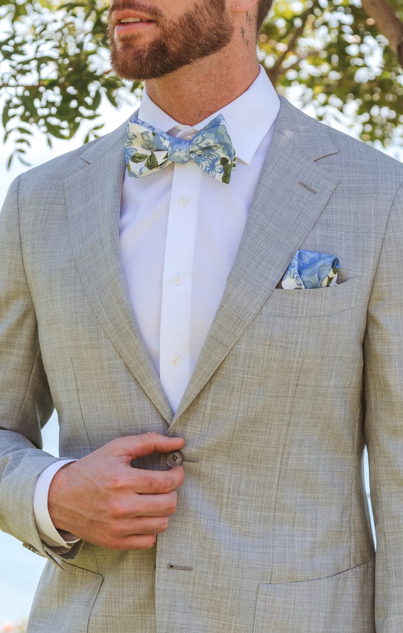 Sam Pocket Square ~ Cottage Floral Blue