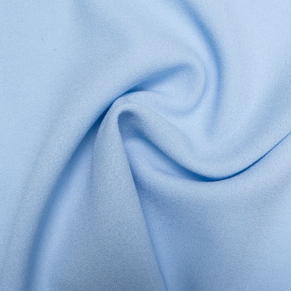 Soft Sky Blue Single Wool Crêpe