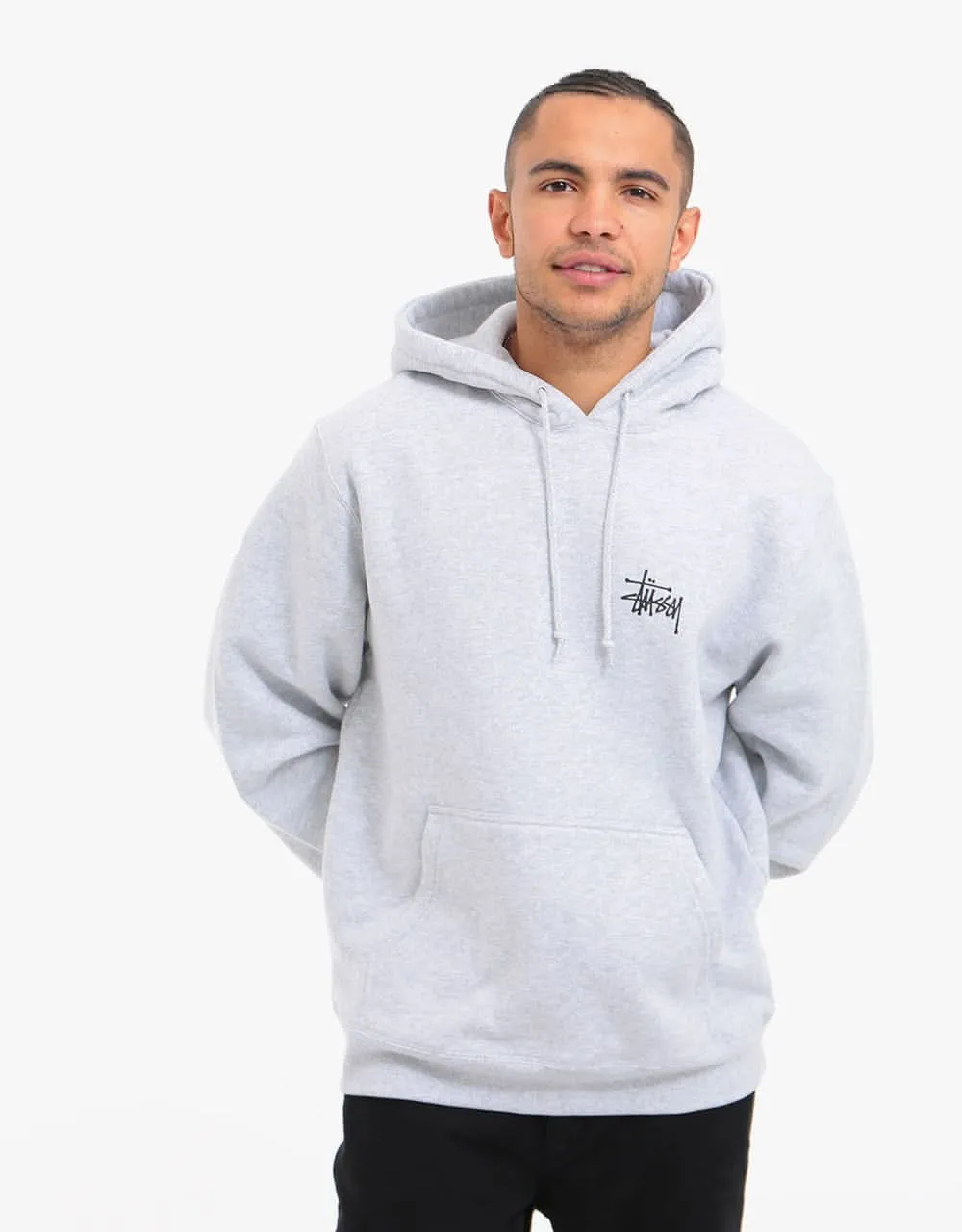 Stüssy Basic Stüssy Pullover Hoodie - Ash Heather