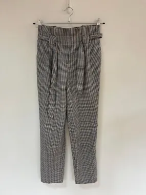 Tartan paperbag tailored trousers, Miss Selfridge, Size 6 (Elastane, Polyester, Viscose)