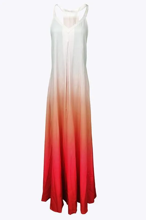 Tie Dye Pockets Slip Maxi Dress