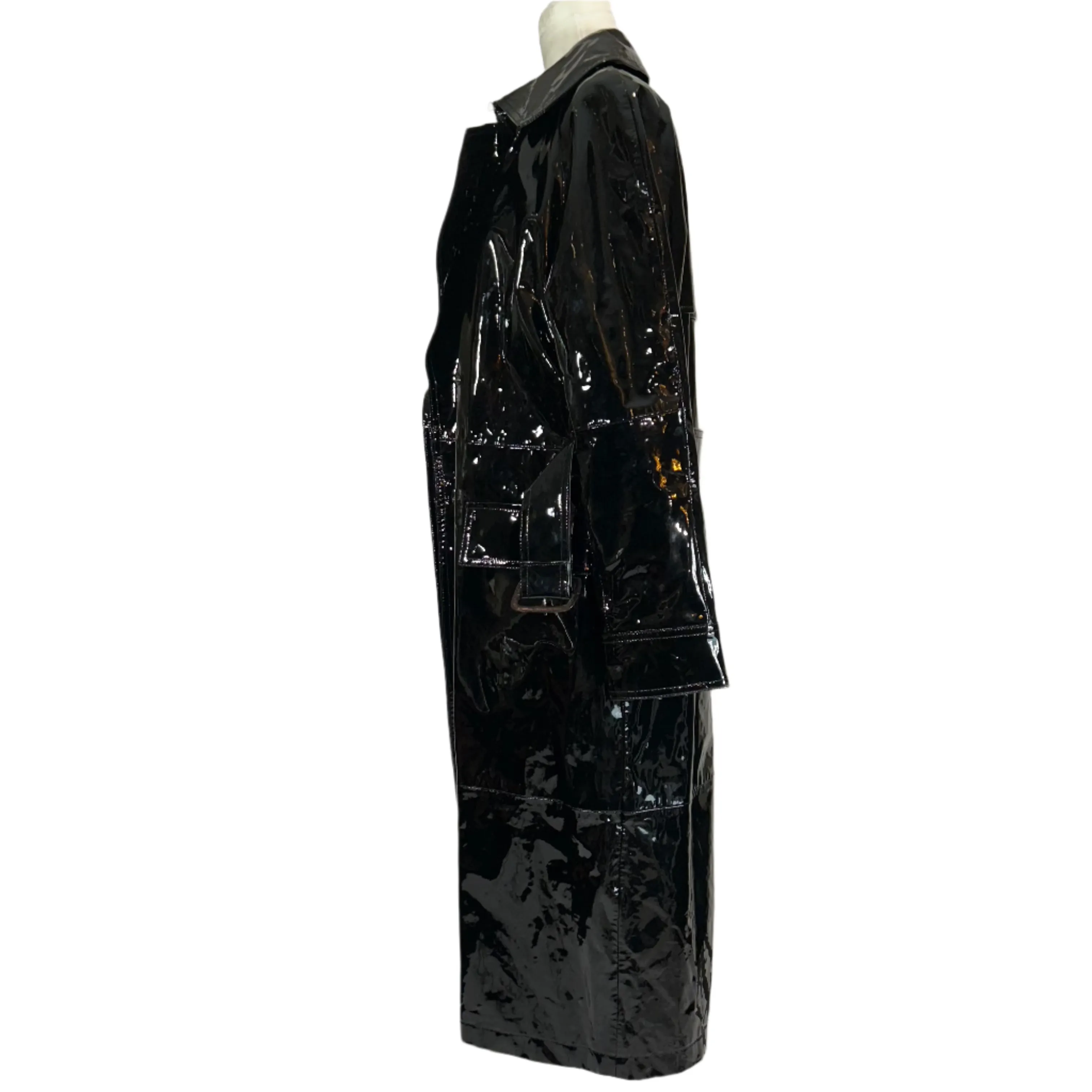 Tom Ford £6000 Black Patent Leather Trench Coat XS