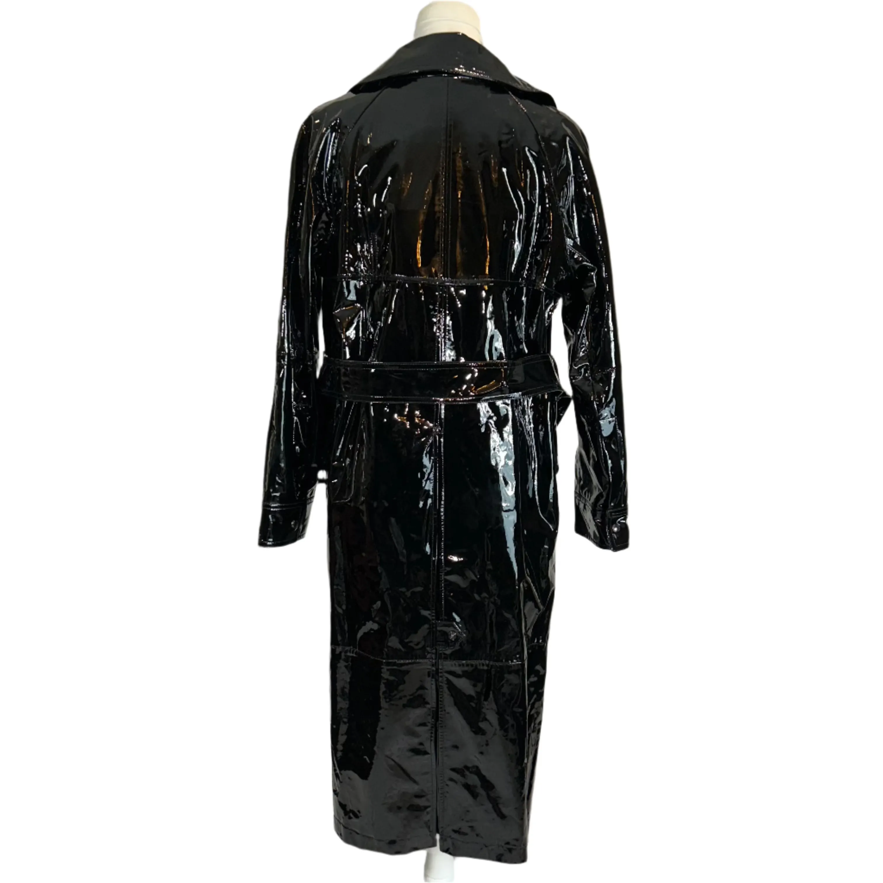 Tom Ford £6000 Black Patent Leather Trench Coat XS