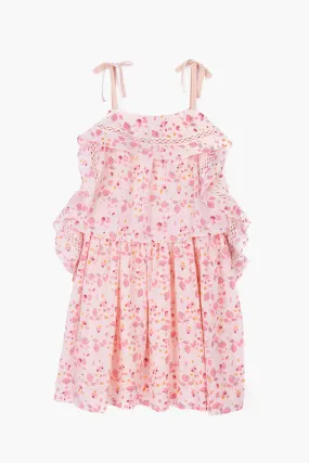 Velveteen Lois Girls Dress - Pink Floral (Size 10 left)