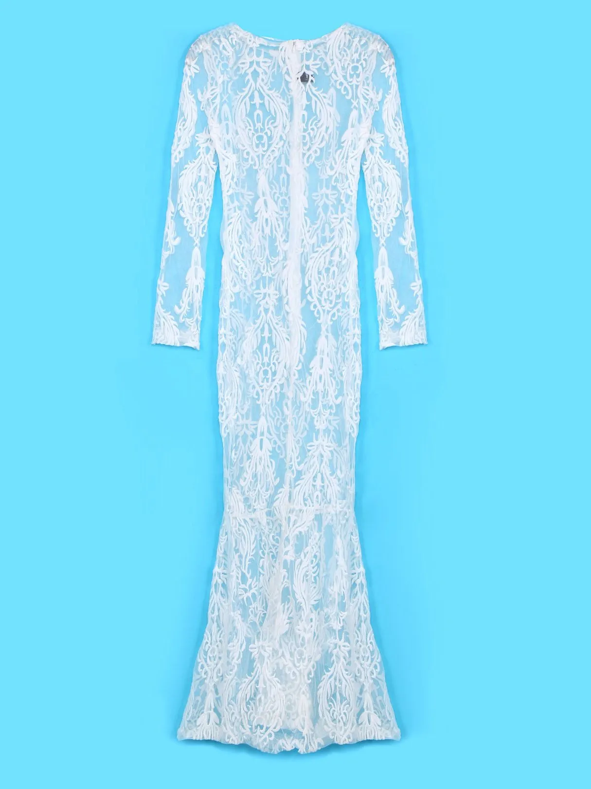 Wholesale Long Sleeves Lace Maxi Dresses