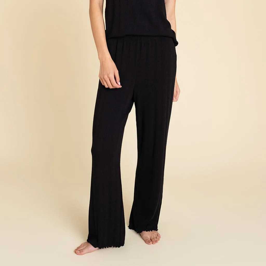 Women's Black Pointelle Pants